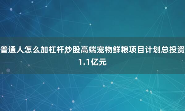 普通人怎么加杠杆炒股高端宠物鲜粮项目计划总投资1.1亿元